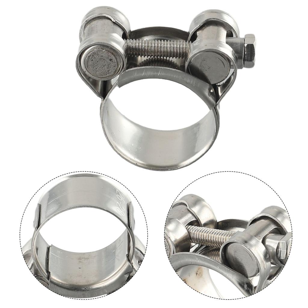 Hose Clamp Engine Intake Exhaust System Silicone Silver Small Set Screw