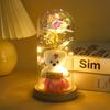 Eternal flower glass cover gold foil laser rose christmas halloween birthday gift doll bear ornament