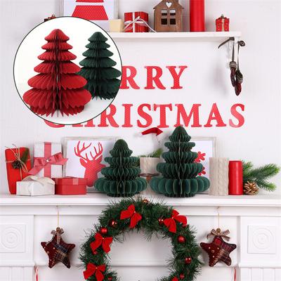 Folding Christmas Snowman Ornaments 3D Paper Honeycomb Xmas Party Props 2026 Festival Desktop DIY Craft