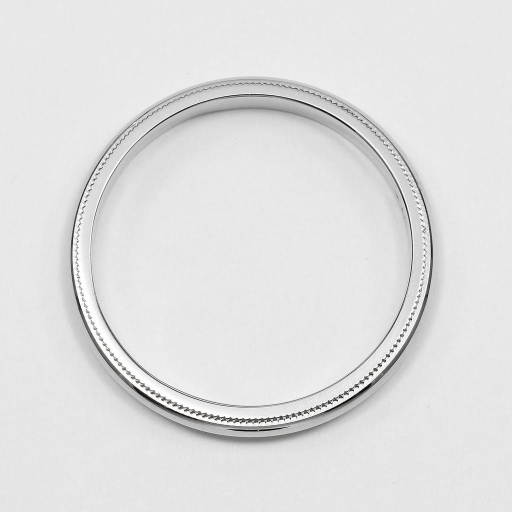 TIFFANY&Co. Gathered Milgrain Ring 0.1" Band Pt950Platinum #11.3(US Size) 6.22g Women Used