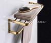 European Retro Copper Bathroom Shelf and Towel Rack in Antique Style