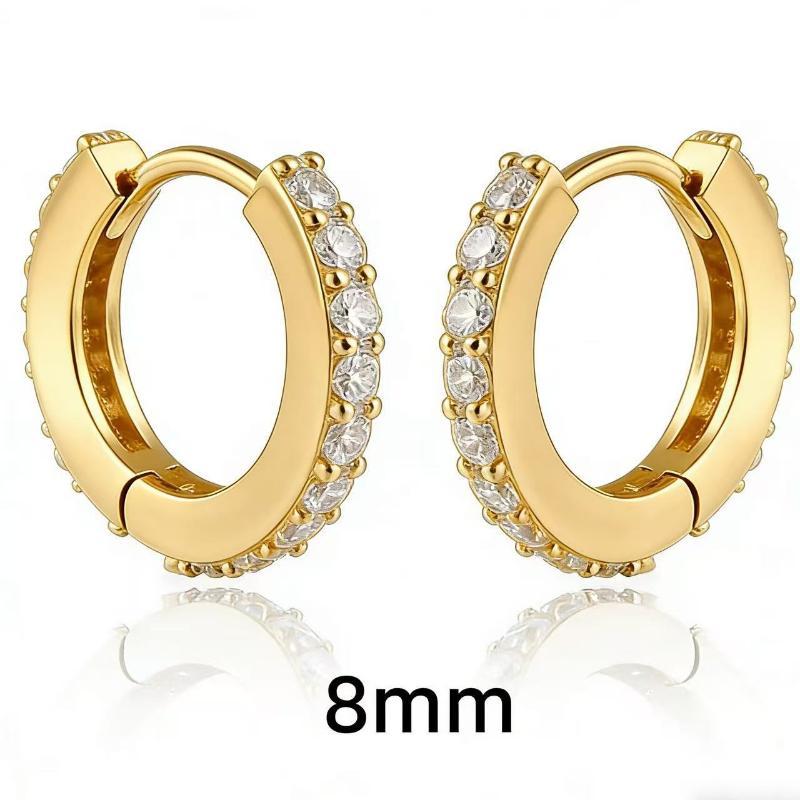 2 Stück/Paar Anlaufgeschützte Metall Zirkonia Creolen Ohrringe Gold Silber Farbe Huggie Knorpel Ohrring Piercing Schmuck