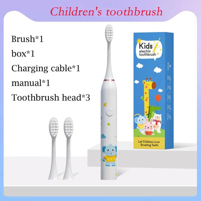 Child's Sonic Electric Toothbrush USB Charging Ultrasonic Clean With Replacing brush head Cartoon Lovely Children's brush Kid's