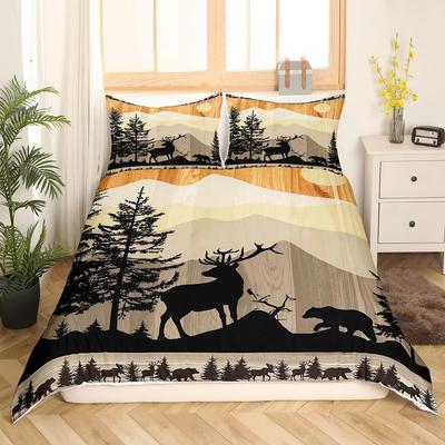 Wild Deer Duvet Cover Set Single Queen King Size Rustic Farm Style Soft Bedding Set Adult Women Teens Cute Animal Duvet Covers