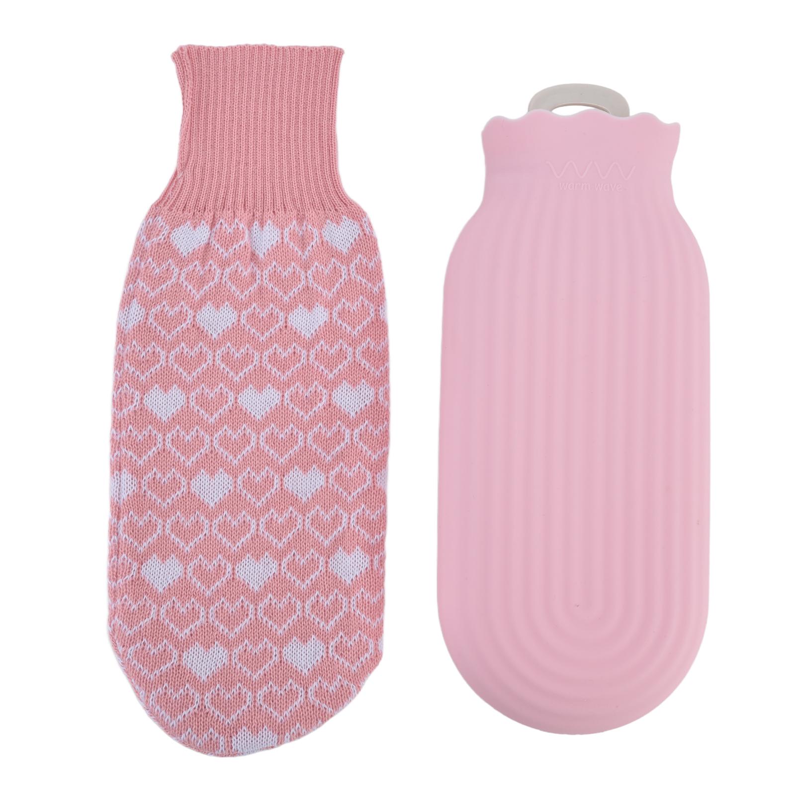

Hot Water Bottle Multifunctional Silicone Warm Water Bag with Knit Cover for Home 550ml