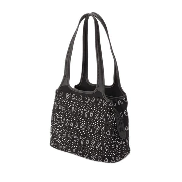 

Tote Bag Alphabet Logo Rhinestone Embroidery Bag SM20670801 [Savoy] Women s чорний