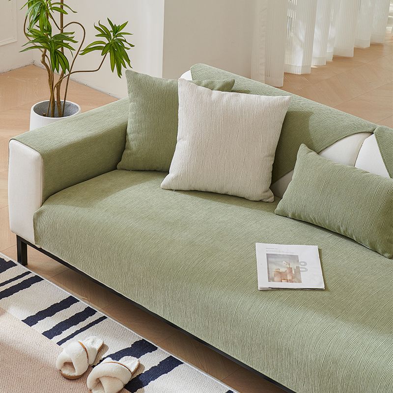 

Chenille Spring/Summer Non Slip Sofa Cover Fabric Siliu-Green 30*50 waist pillowcase