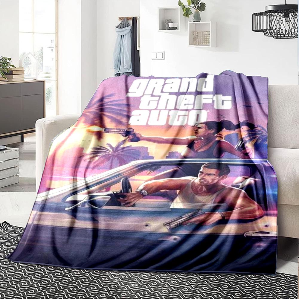 Gta Blanket Comfortable Perfect for Chair Livingroom Picnics for All Seasons Warmthful Decor Birthday Christmas Gift Blanket
