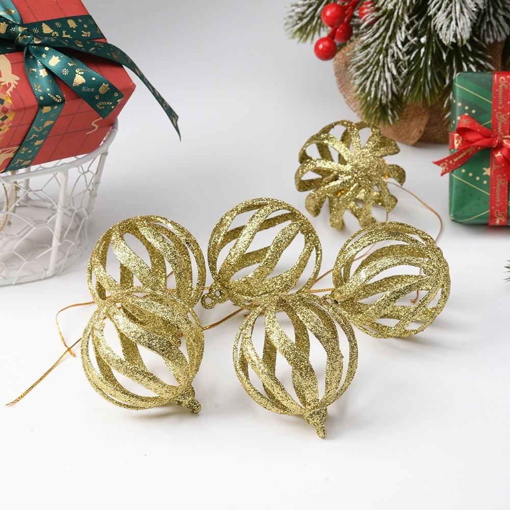 6pcs New Plastic Christmas Ball 6cm DIY Xmas Tree Charm Reusable Xmas Tree Ornament New Year