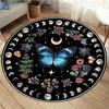 Alfombra Redonda Estampada de Estrella Luna Bohemia Planta Mariposa Tarot Fase Lunar Flor Alfombra Redonda Astrología Brujería Esterilla Redonda