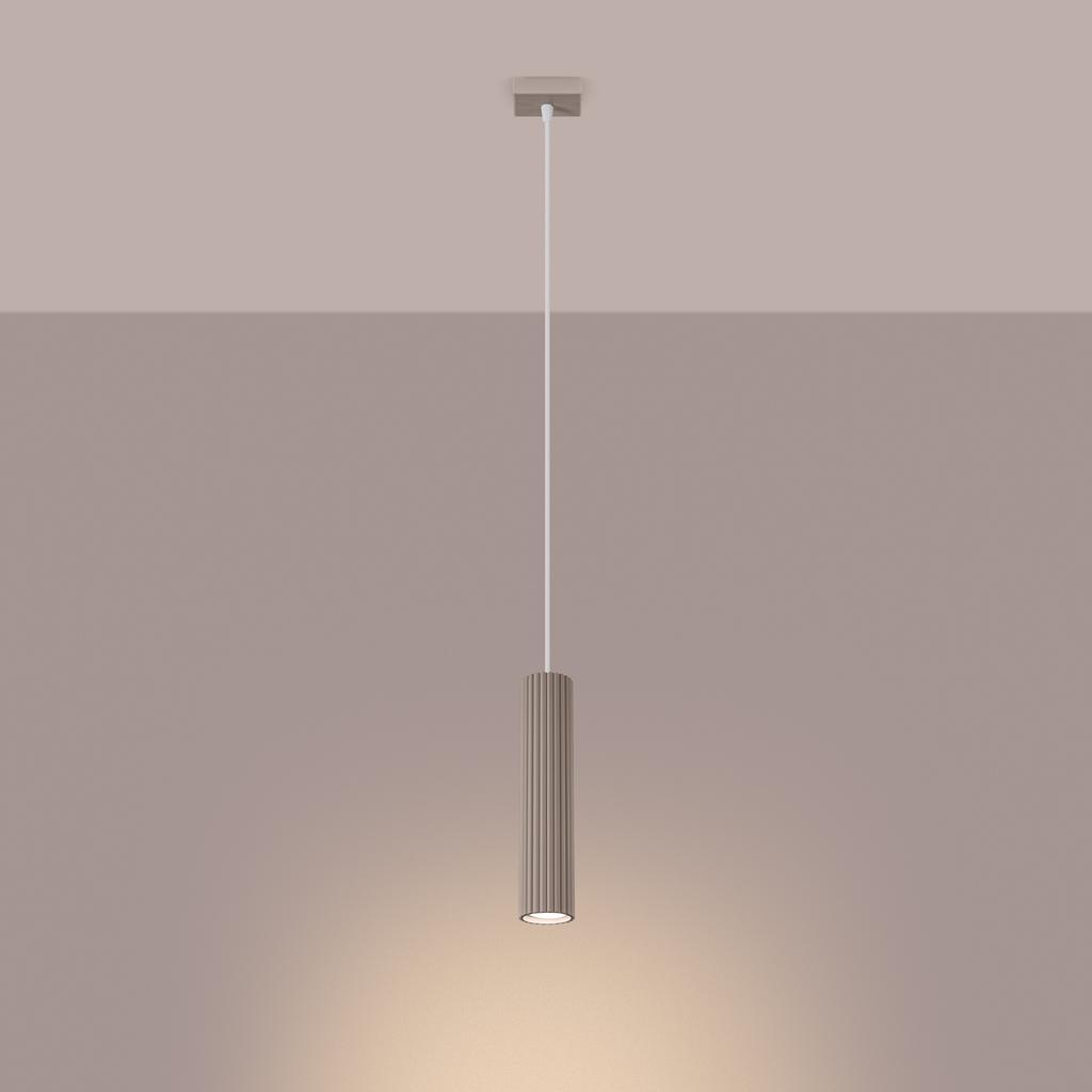 Lampa Wisząca Karbon 1 Gu10 Taupe Alu Sollux Sl.1759