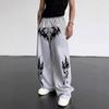 Y2K Gothic Lace-up Wide Leg Sweatpants: Unisex, Loose & Slimming