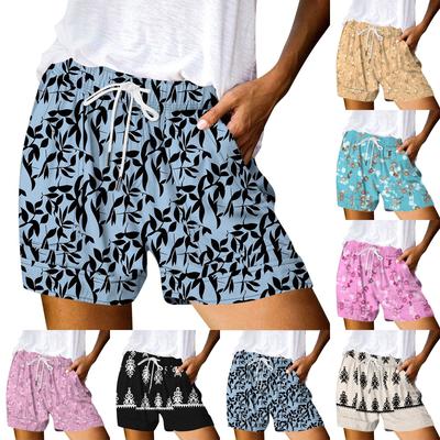Women's Casual  Summer Elastic Beach Shorts  Print Casual Shorts