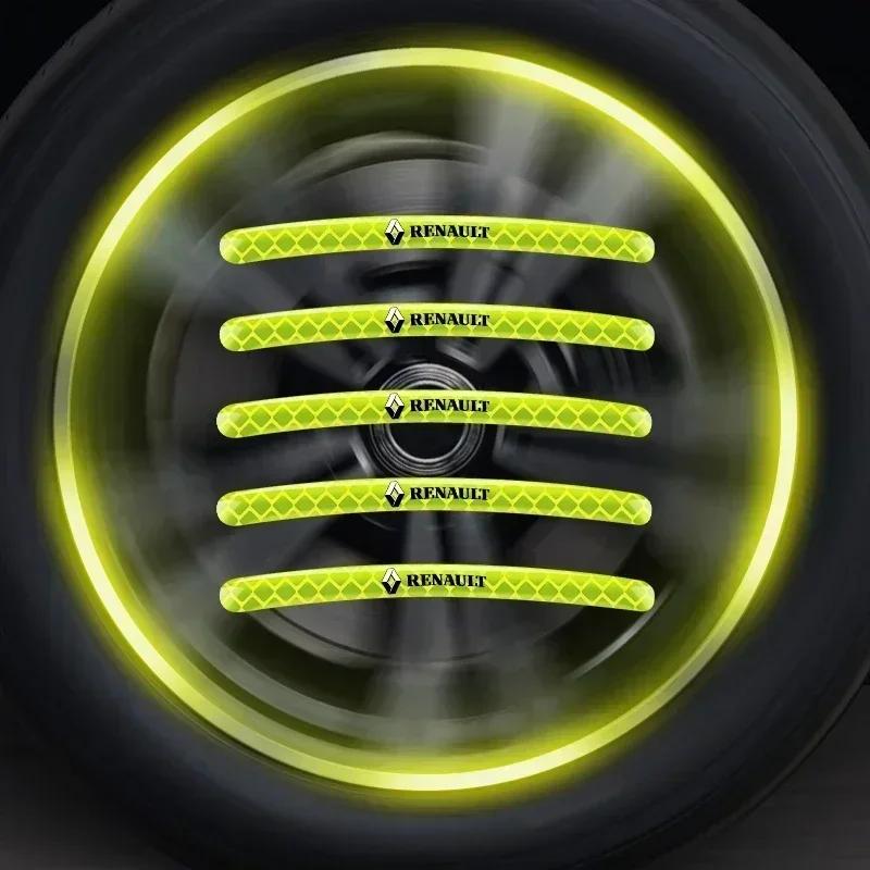 Luminous Car Wheel Hub Stickers High Reflective Stripe Tape For Renault RS Clio Megane 2 3 4 Captur Trafic Twingo Scenic 2 S444