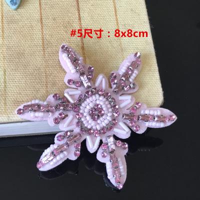 Snow Crystal Rhinestone Sequins Patches Applique Beaded Collar Sewing On Patch Fashion Clothing Bag Decoration Patch Accessories