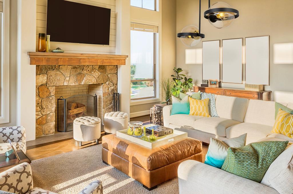 MODERN HONEY GLASS RING HANGING LAMP