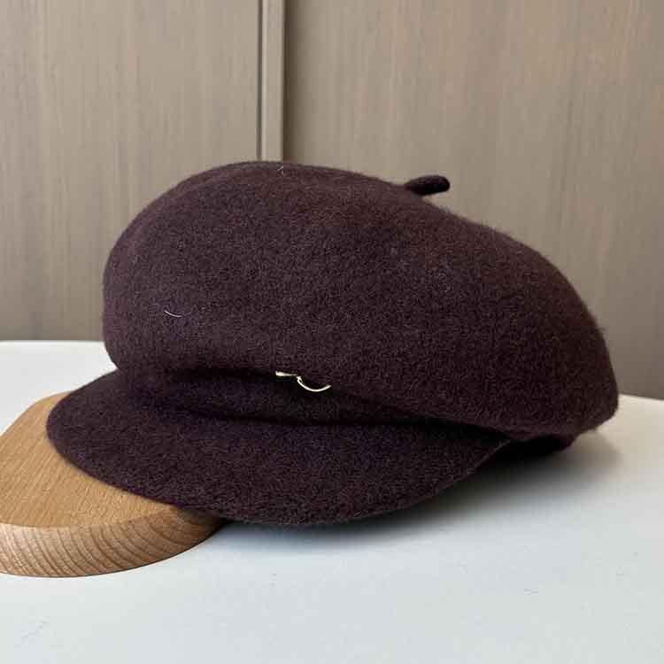 

Осенне-зимняя шерстяная утепленная кепка газетчика, женская кепка с бадьяном, элегантная кепка художника-бутона ONE SIZE кофейный