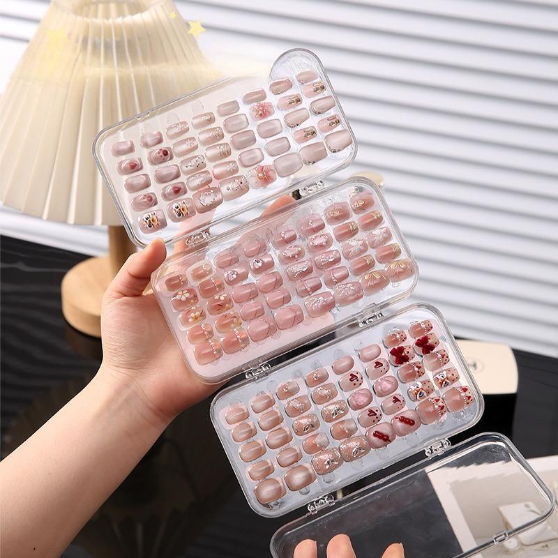 Portable Nail Clip Storage Box, Nail Art Collection Box, Three Fold, Transparent Dust-proof Nail Art Organizing Display Box