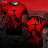 Fashion Casual Short-sleeve T-shirt with Brazil Jesus Statue Print On Front and Back for Daily Travel Wear