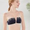French Embroidered Strapless Bra for Small Breasts Anti-exposure Bandeau Bra