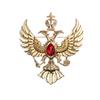 Retro Double-headed Eagle Russian National Emblem Brooches Antique Gold Color Crystal Badge Lapel Pin Women Men Clothes Suit Jewelry Clips