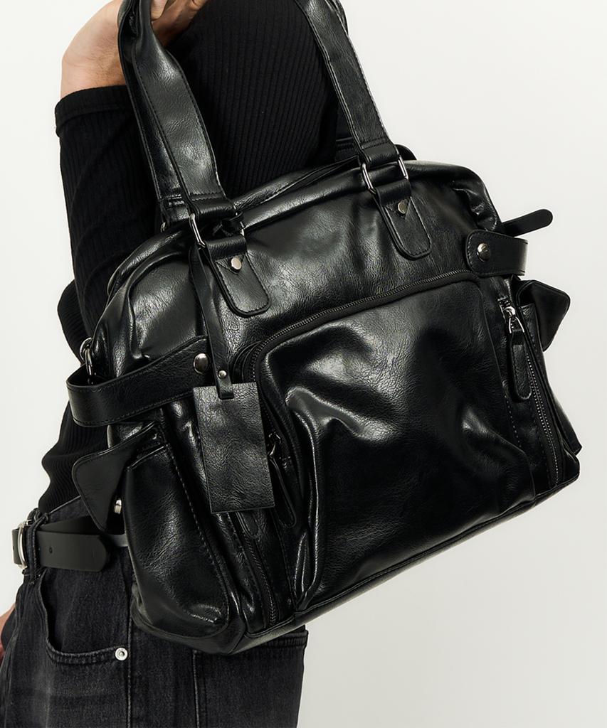 Dwse Multi-Pocket Leather Tote Bag