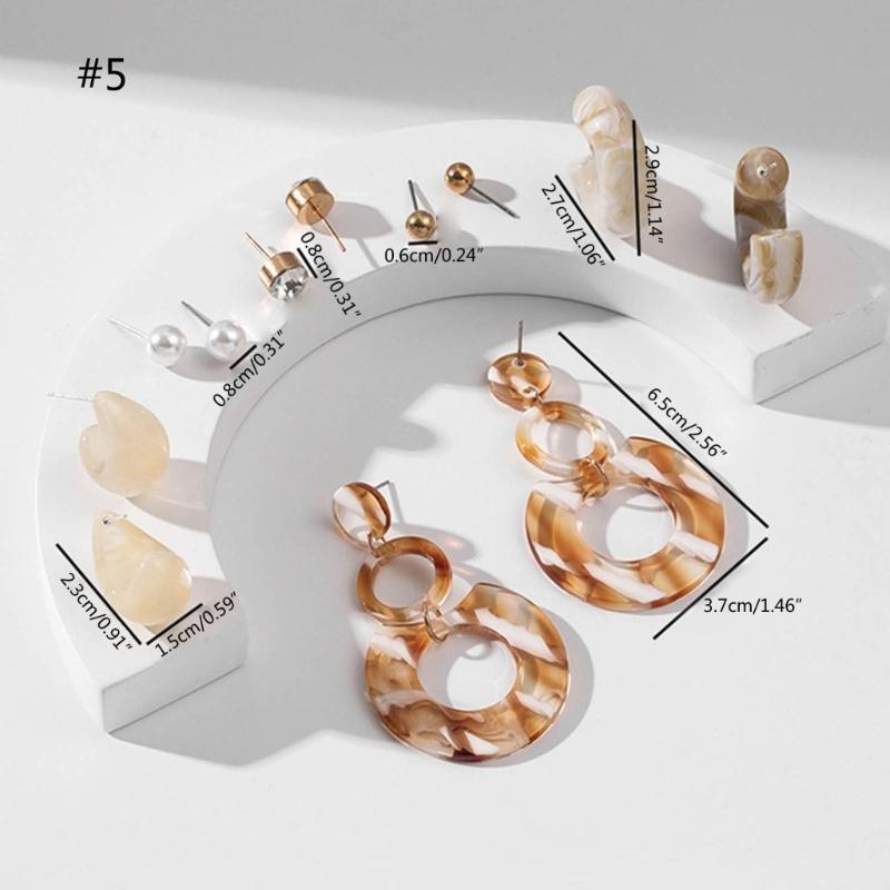 Acrylic Ear Jewelry Set Beautiful Dopamine Dangle Earrings Statement Earrings Acrylic Material for Fashionable Women