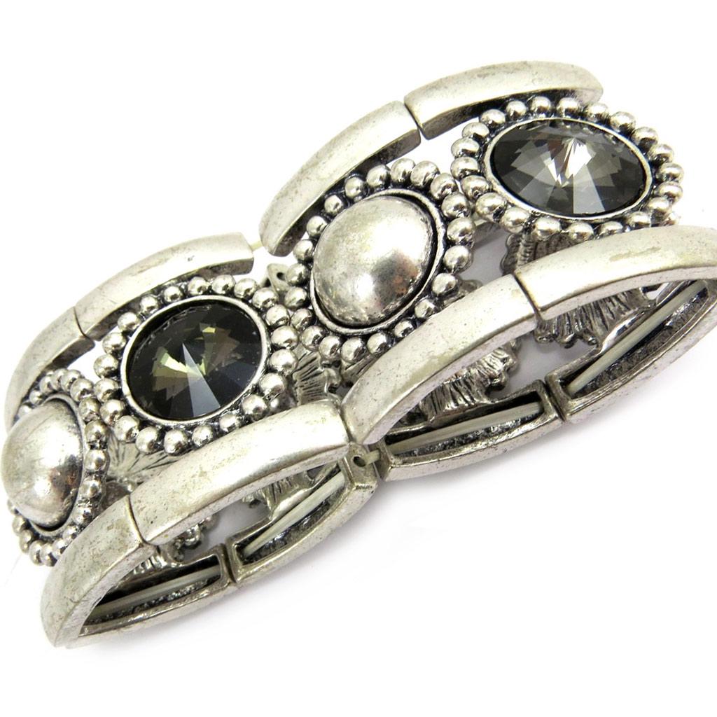 Les Trésors De Lily [G5212] - Silver Gray 'Kilimanjaro' Designer Bracelet