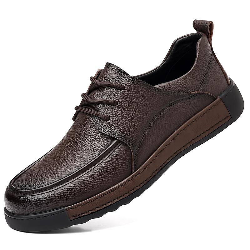 Soft Sole Leather Casual Shoes Men's British Retro Versatile Men's Casual Leather Shoes First Layer Cowhide Formal Business Men's Shoes