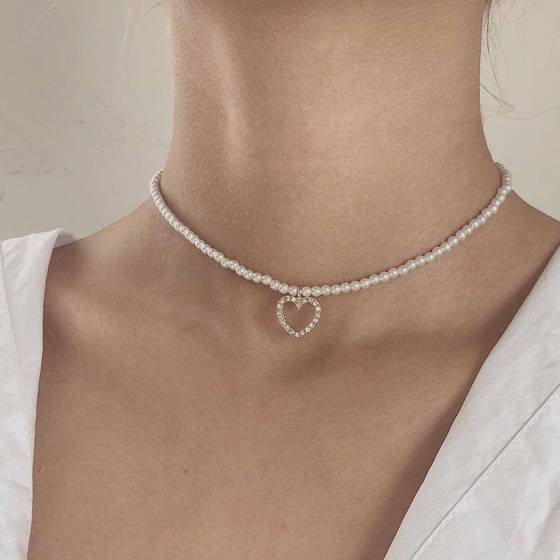 Heart Pendant Necklace for Women Choker Length Love Jewelry