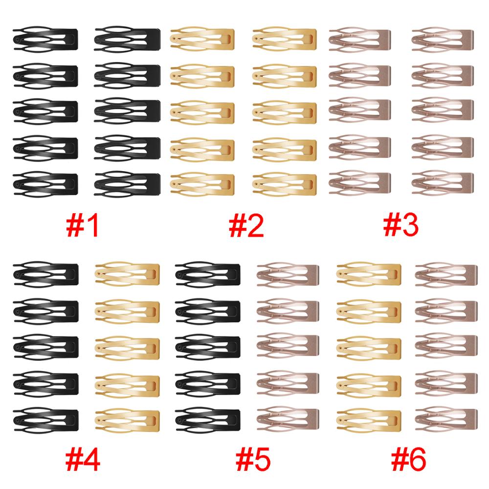 10Pcs Double-grip Hair Clips Metal Snap Barrettes Hair Styling Tools for Women Girls Hair Accessories