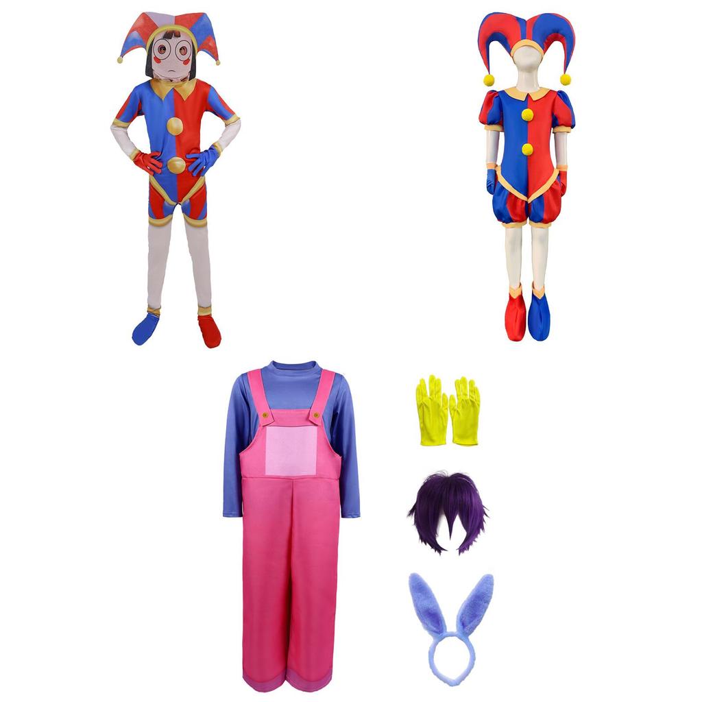 Magischer Zirkus Cosplay Bodysuit Jumpsuit für Frauen Halloween Pomni Rollenspiel