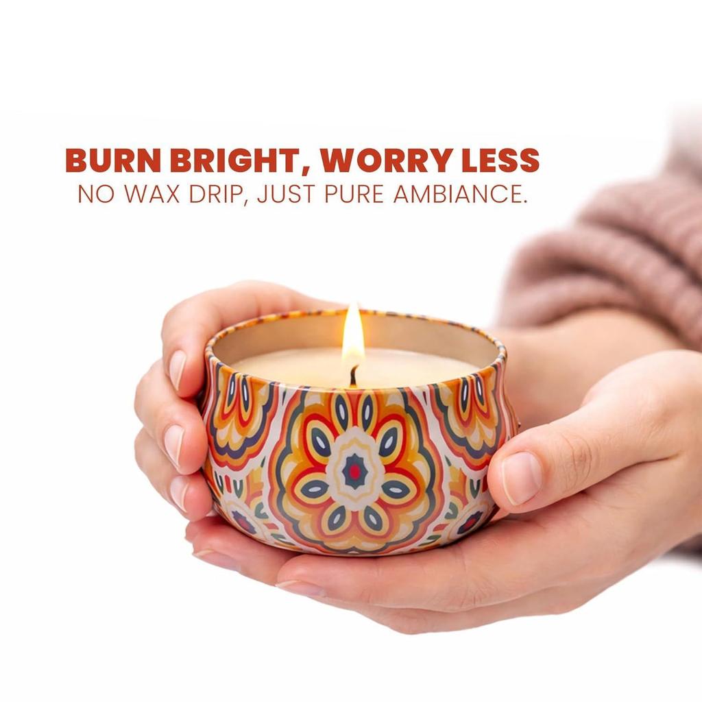 RIS Aroma Glass Jar Candle Set of 4 | Scented Candles Gift Pack