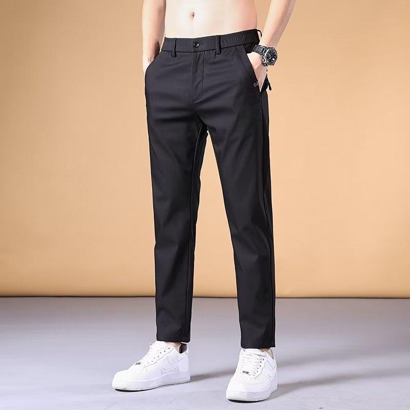 Freizeithose Herren Herbst neu gerade koreanische Version große Größe einfarbig blau und jung 2025 leichter Business-Stil Hose kleine Füße Hose