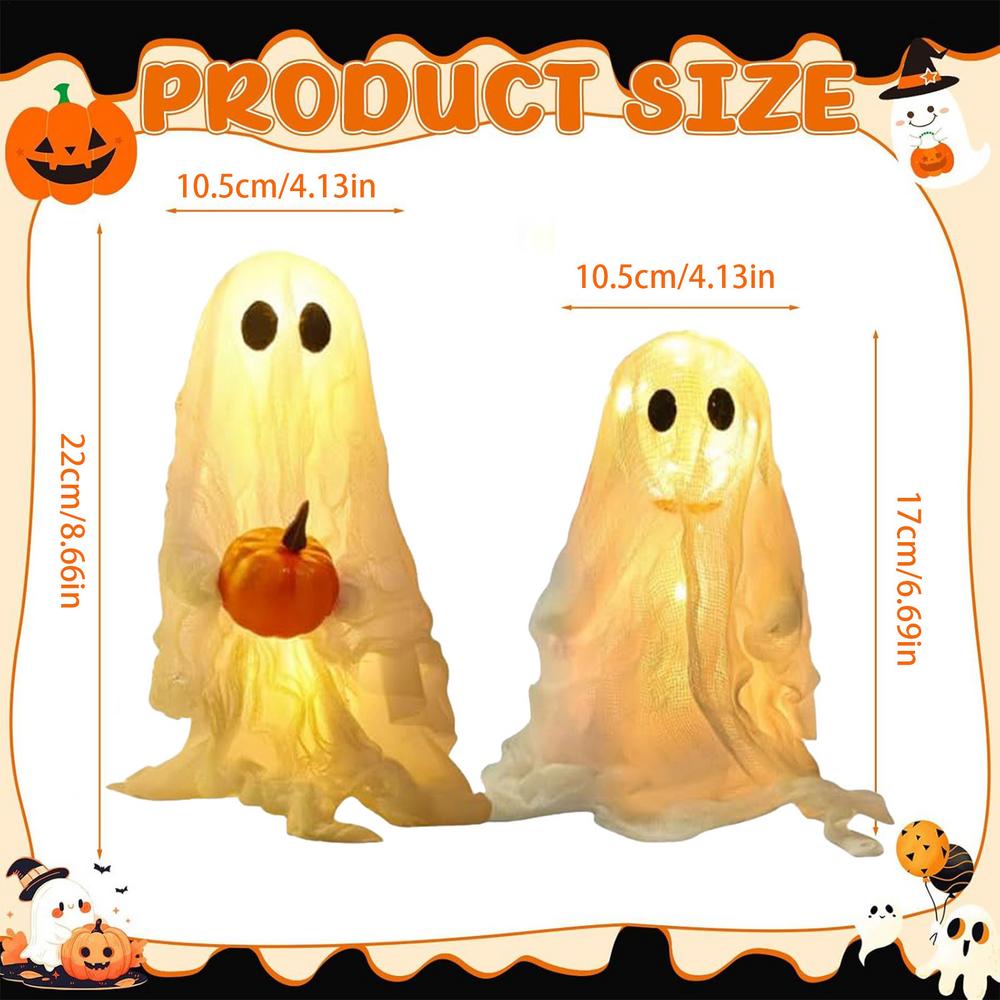 2Pcs Halloween Ghost Decorations Halloween ghost table decoration  Ghost Halloween Figurine for outdoor indoor garden party