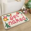 Bathroom Mat with “GETNAKED” Lettering | Absorbent Mat | Home Bathroom Mat | Bathroom Rug | Toilet Mat | Home Decor