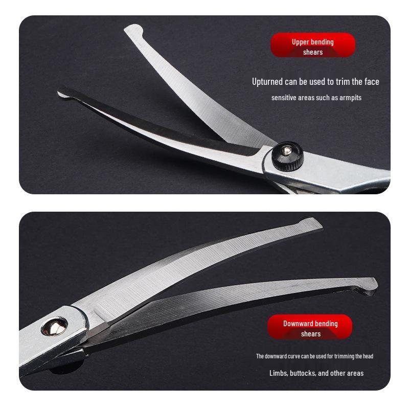 Professional Dog Grooming Scissors Set - Curved Shears for Pet Hair Trimming