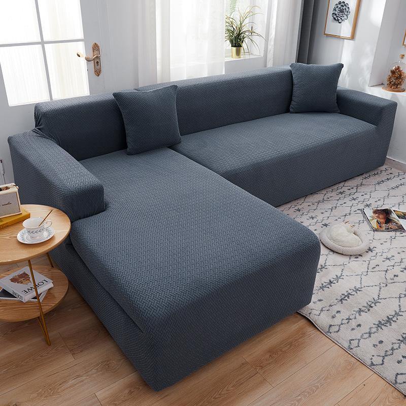 

Жаккардовые чехлы для диванов, однотонные эластичные чехлы на 1/2/3/4 сиденья, однотонные чехлы для диванов, L-образные чехлы для диванов, защитные чехлы для скамейки （235-300cm)