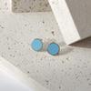 Dieuamour 14K Circle Gemstone Earrings (M) Daily Clean And Elegant Style