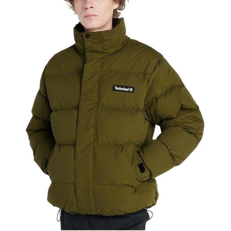 Timberland Down Jackets Men's Dark Olive Green Stand Collar Thickened (Unisex) Down Jackets A26VY 302