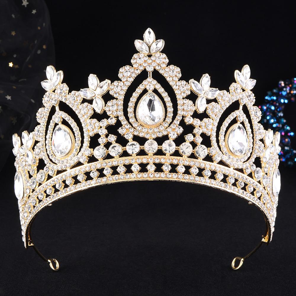 DIEZI Baroque Luxury 17 Colors AB Rhinestone Crystal Tiara For Women Wedding Party Elegant Bridal Bride Crown Hair Accessories