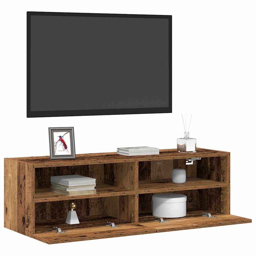 TV Wall Cabinet Reclaimed Wood Look 100 x 30 x 30 cm Engineered Wood