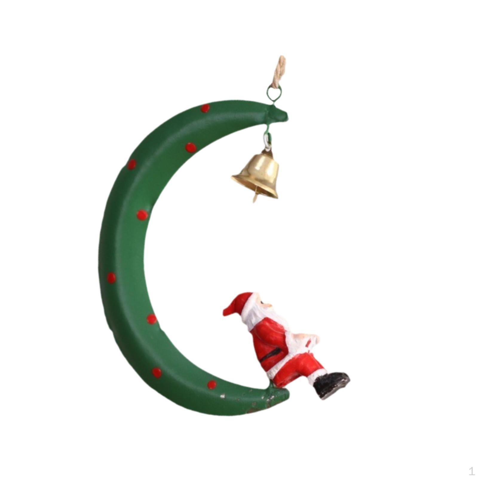 

Christmas Pendant Tree Ornament Home Decoration Holiday for Gifts Moon Santa