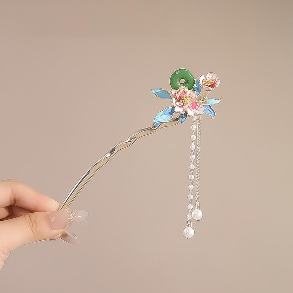 Vintage Hairpin chinese style tassels Cat Eyes Flower Decor Fine Pattern Elegant Hair Chopsticks for Women Girls hair styling
