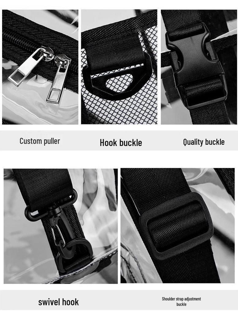 Korean Style Transparent Travel Bag - Large Capacity Water-Repellent Gym and Beach Tote