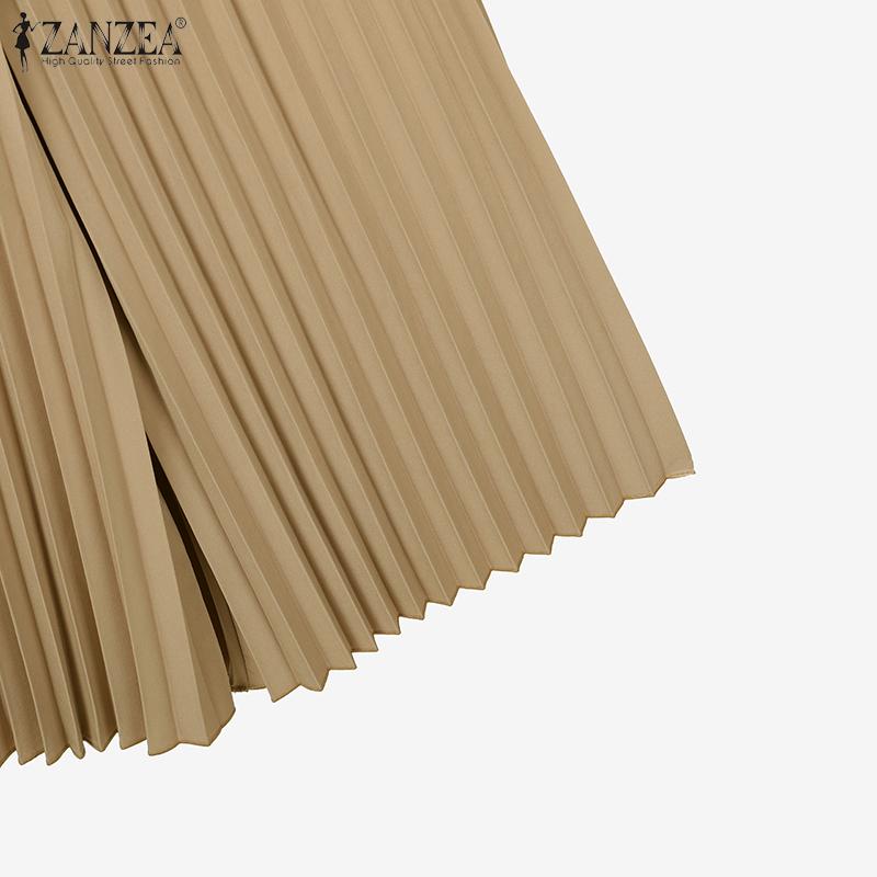 ZANZEA Women Long Sleeve Blouse and Pants Casual Two Piece Suit Set Muslim