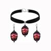 Retro Oil Painting Rose Floral Necklace & Earring Set