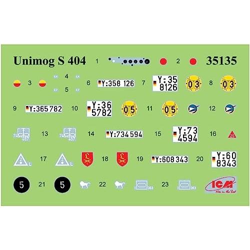 ICM 1/35 German Unimog S404 Military Truck Plastic Model 35135
