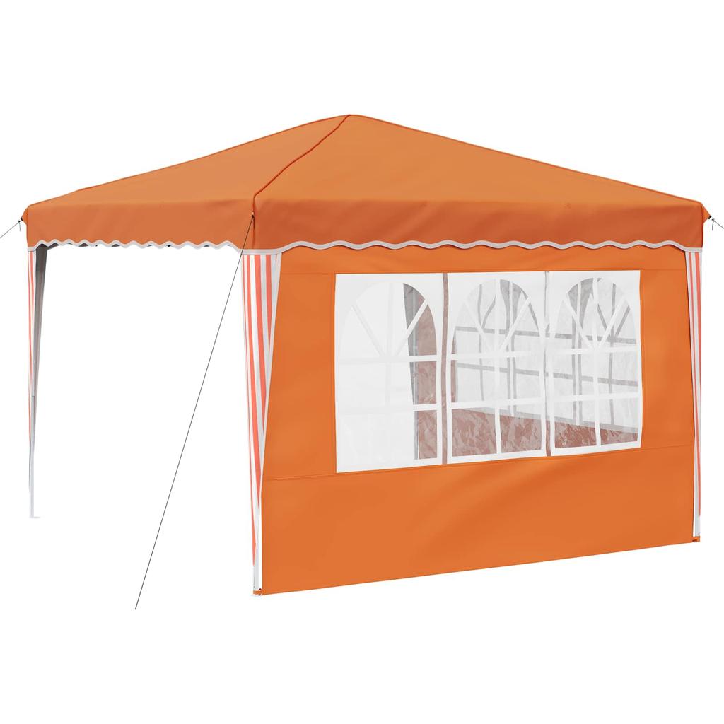Pop Up Party Tent 288 X 288 X 245 Cm Orange Oxford Fabric