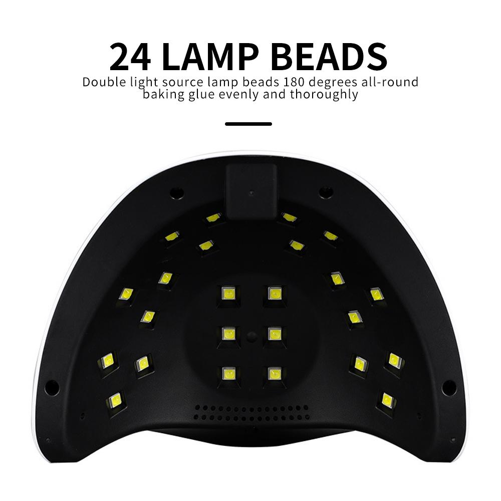 Nail Dryer Machine, Portable USB Cable, Home Use, Nail Lamp for Drying, Curing Nails Varnish, UV LED Lamp, 24Pcs Beads